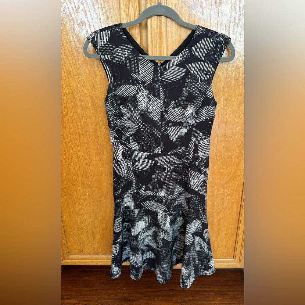 Rebecca Taylor black and white floral print dress 2